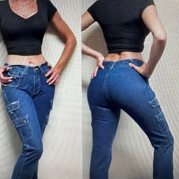 R.V.T serve piping hot NWT women's 18 vintage y2k retro fit and flare jeans - Picture 7 of 7